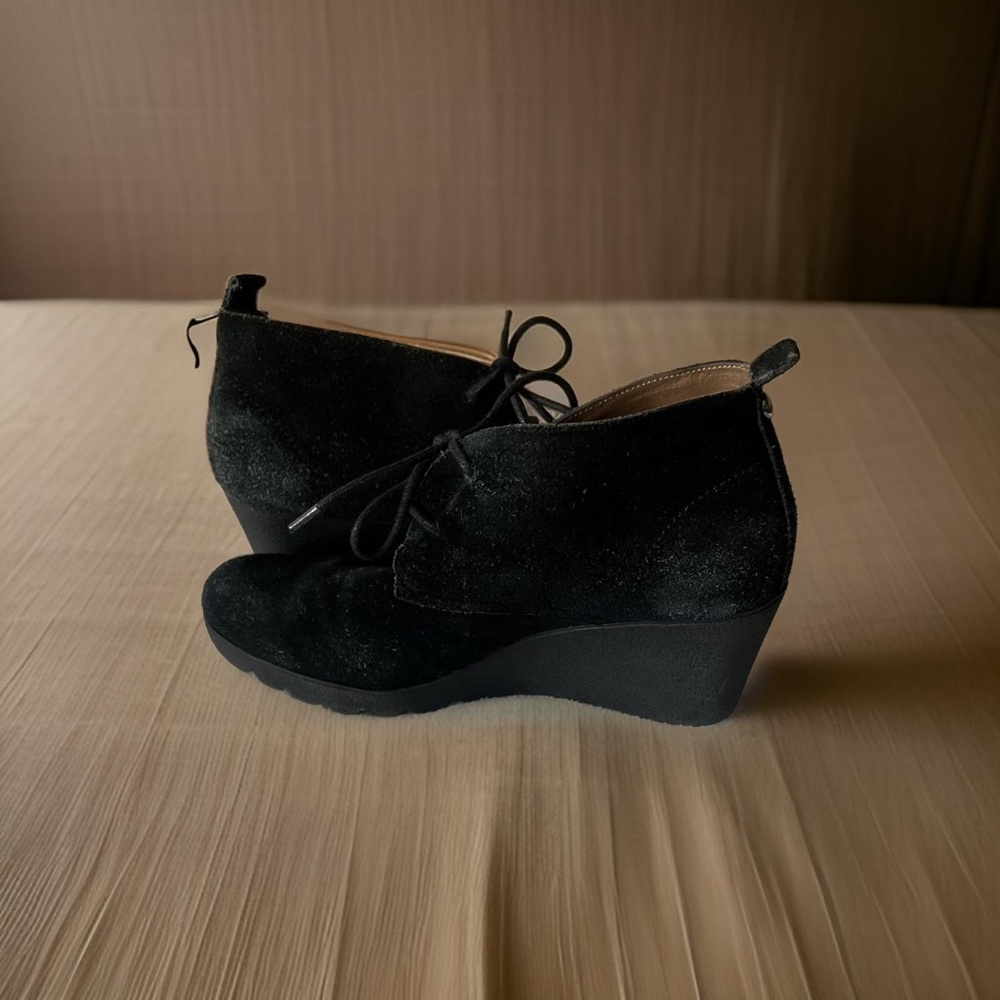 Black suede bootie